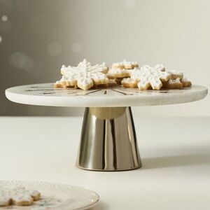 New York City Ballet Nutcracker x Anthropologie Marble and Silver Cake Stand